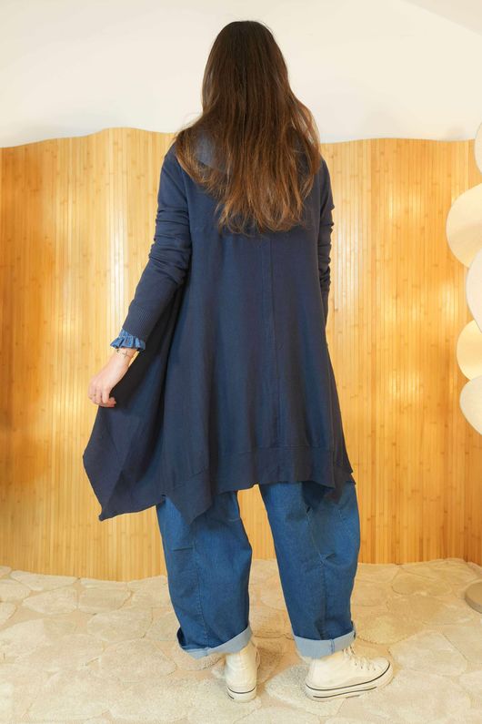 Mabel Dip Side Stretch Fine Knit Navy /30=